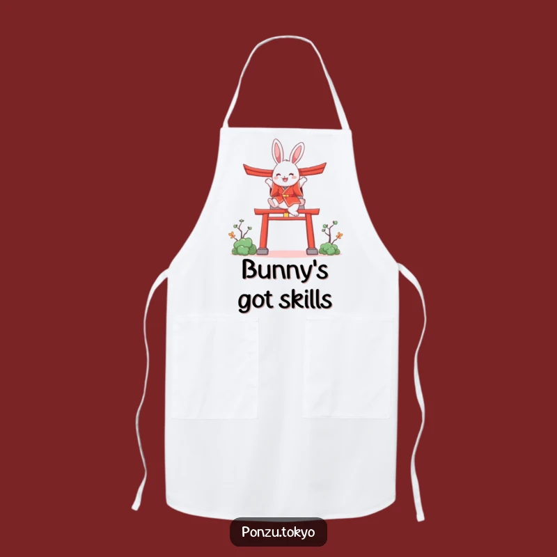 Funny Bunny Kimono Apron: Joyful Bunny Cooking Apron Funny Gift