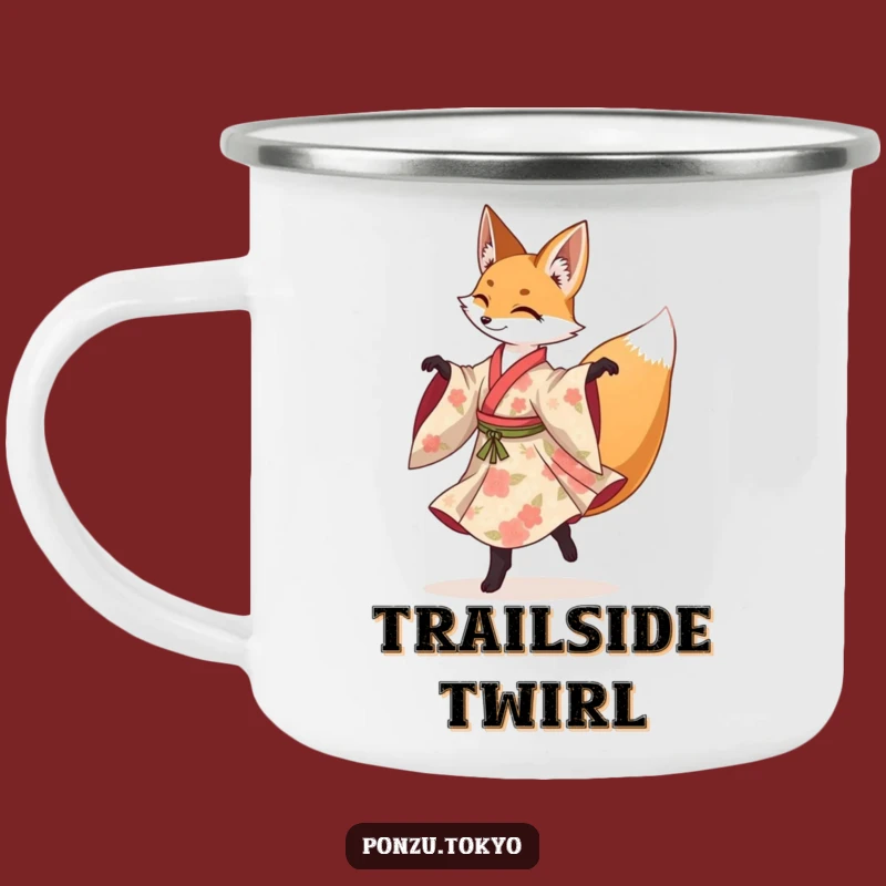Funny Fox Pirouette Camping Mug: Adventure Fox Kimono Mug Funny Gift
