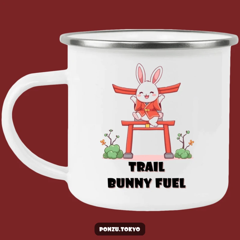 Funny Bunny Kimono Camping Mug: Adventure Bunny Torii Gate Mug Funny Gift