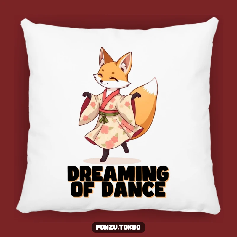 Funny Fox Pirouette Pillow: Cozy Fox Kimono Cushion Funny Gift