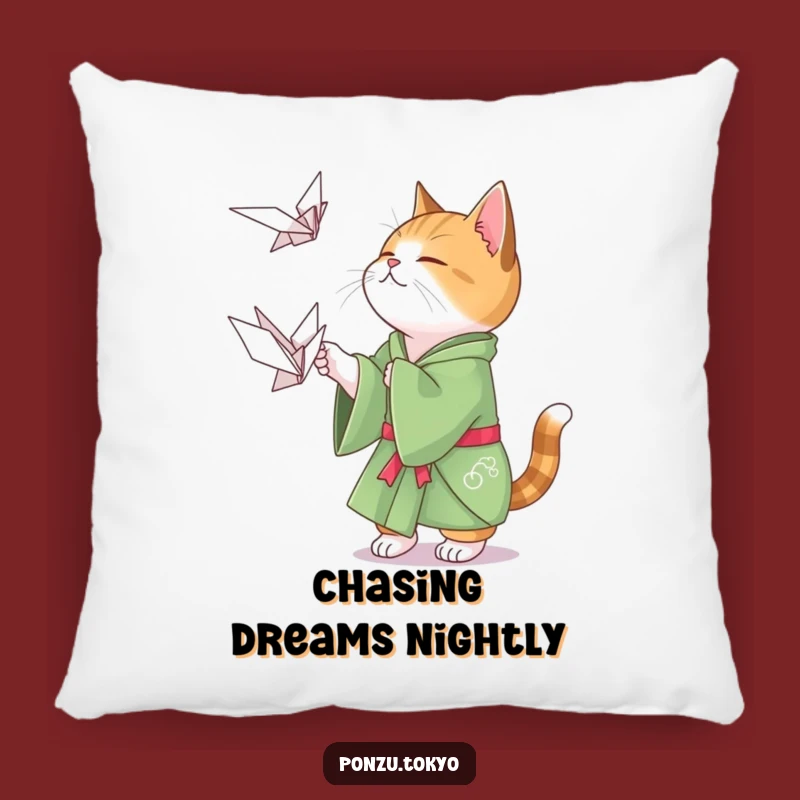 Funny Cat Origami Pillow: Cozy Cat Kimono Cushion Funny Gift