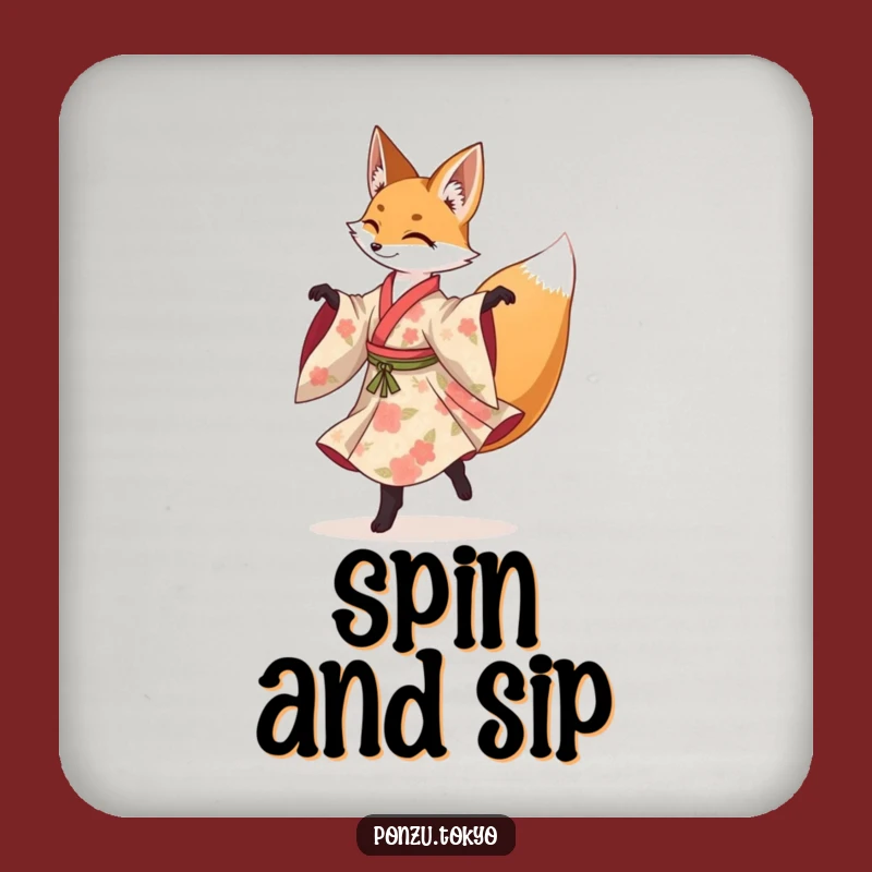 Funny Fox Pirouette Coaster: Dancer Fox Drink Coaster Funny Gift