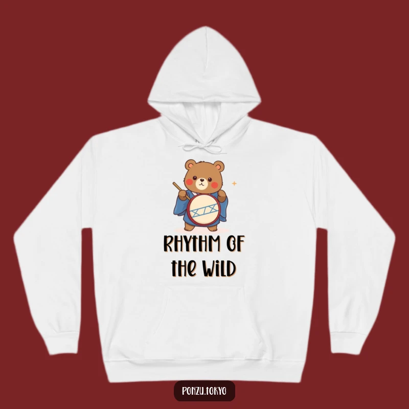 Funny Bear Taiko Drummer Hoodie: Cozy Bear Kimono Hoodie Funny Gift